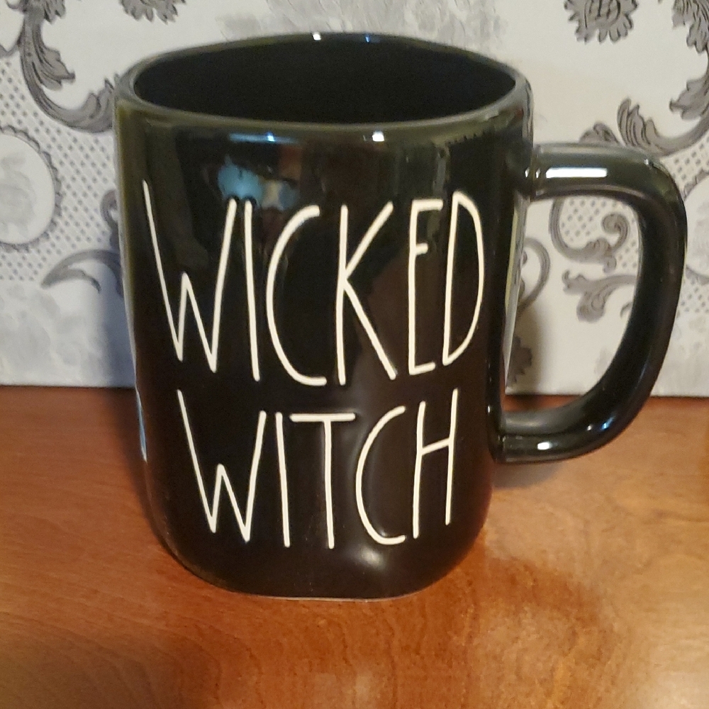 Rae Dunn Wicked Witch Glossy Black Ceramic Mug